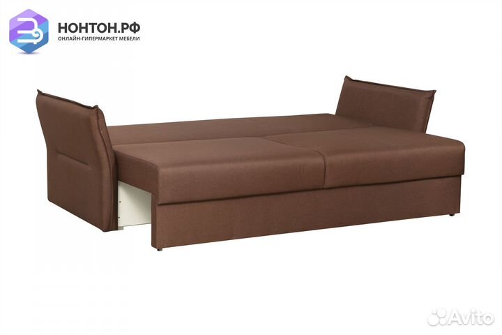 Диван еврокнижка Бруклин 3-х местный коричневый