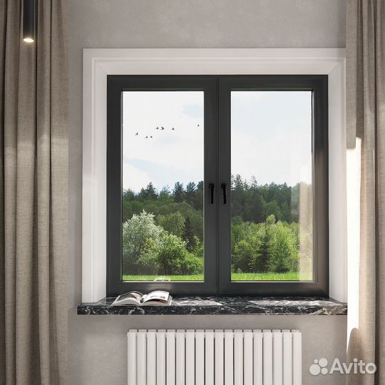 Классическое двухстворчатое окно ALT W72 1600х1600