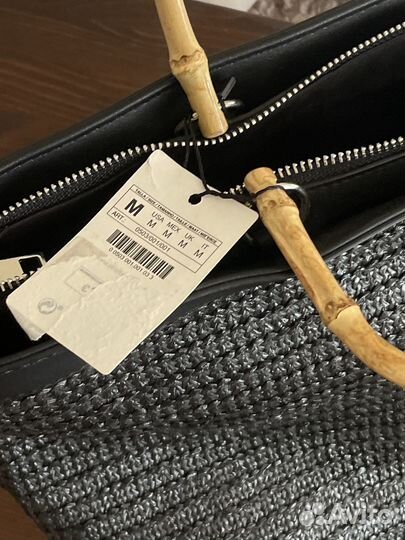 Сумка Zara бамбуковые ручки