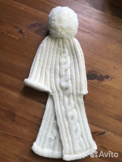 Детская шапка 52-54-56 шерсть80/акрил20 Молочный