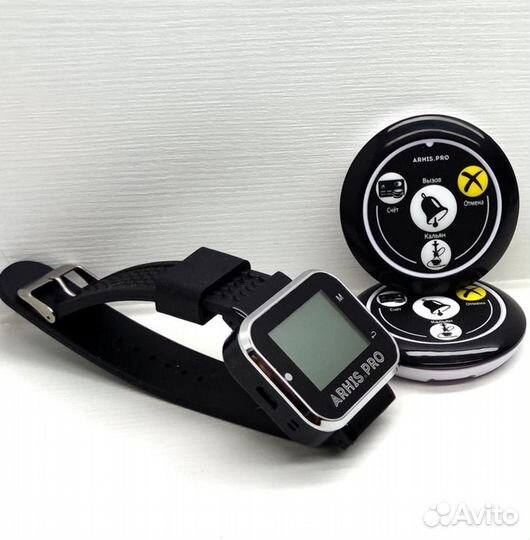 Кнопка вызова официанта с часами для кальянных