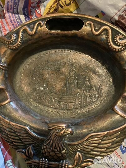 Пепельница СССР с медным покрытием