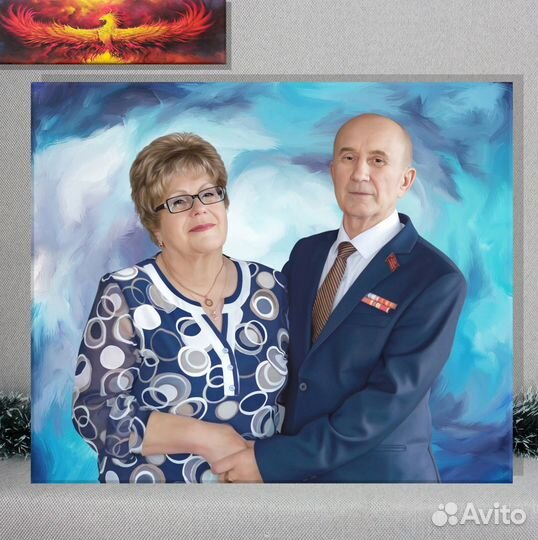 Портрет по фото на холсте