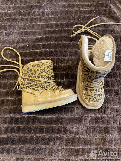 Сапожки угги леопардовые на девочку 20 размер