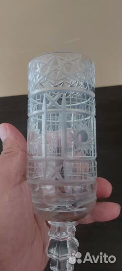 Большой хрустальный бокал на ножке СССР