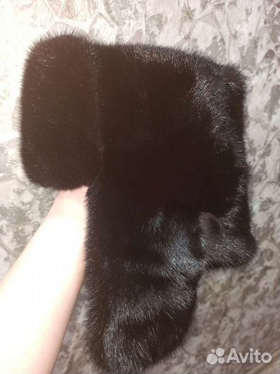 Мужская норковая шапка ушанка