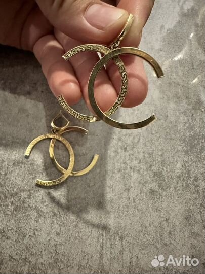 Золотые серьги шанель 585
