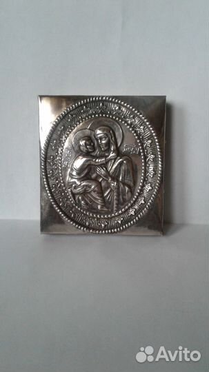 Икона Владимирская пб,серебро