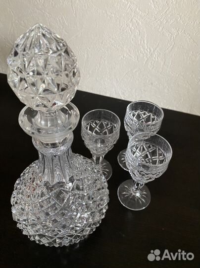 Графин- штоф и 6 фужеров богемия