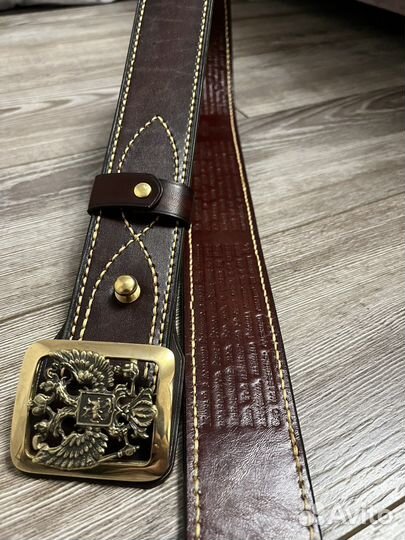 Ремень герб России с молитвой