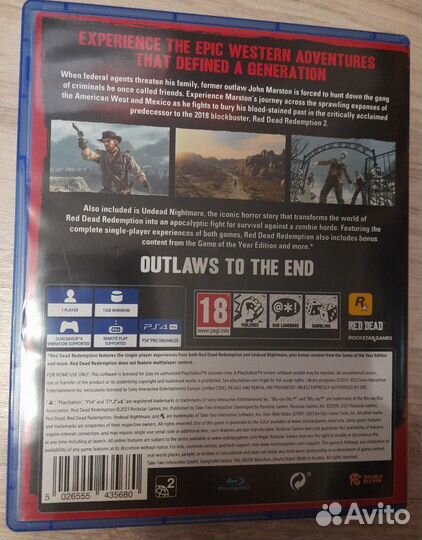 Red dead redemption remastered ps4 диск