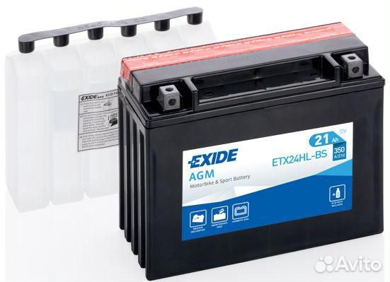 Аккумулятор Exide мото 21Ач ETX24HL-BS