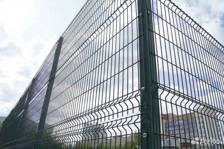 3Д забор, сетка (столбы, панели, крепления)