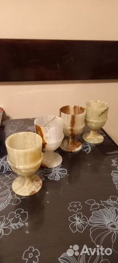Фужеры из оникса, высота 12 см
