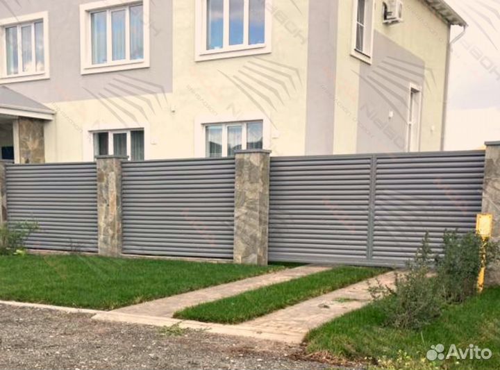 Забор жалюзи металлический