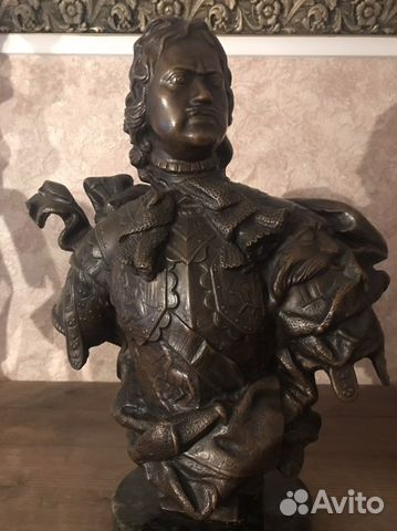 Бюст Петр Первый бронза