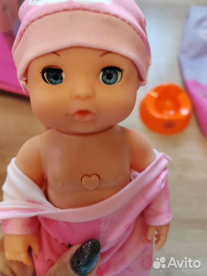 Пупсы 2 шт, горшок и манеж - кроватка