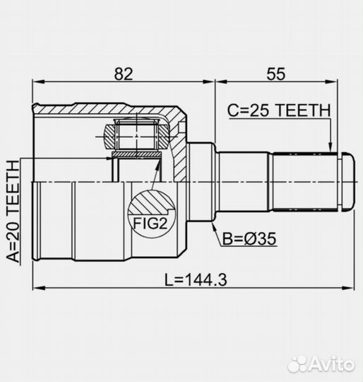 Шрус внутренний Hyundai ix35 Kia Sportage