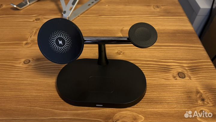 Беспроводная зарядная станция 3в1, черного цвета