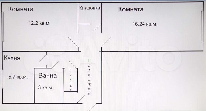 2-к. квартира, 48,5 м², 2/2 эт.