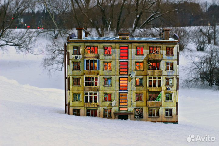 Шкатулка СССР в виде Панельки Пятиэтажки