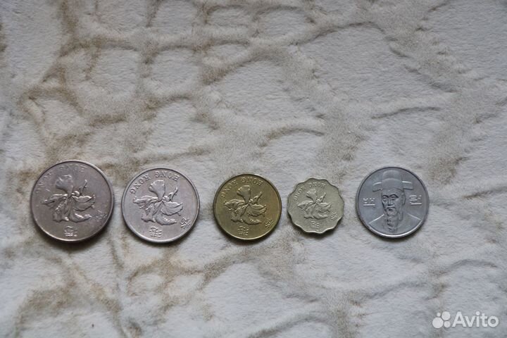 Монеты Гонконга и Южной Кореи