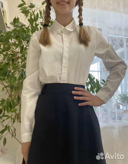 Рубашка белая, benetton