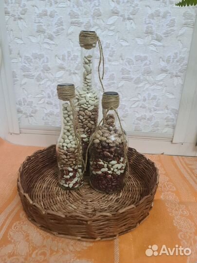 Корзина плетеная из бумажной лозы