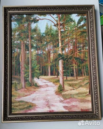 Картина холст масло Сосновый лес
