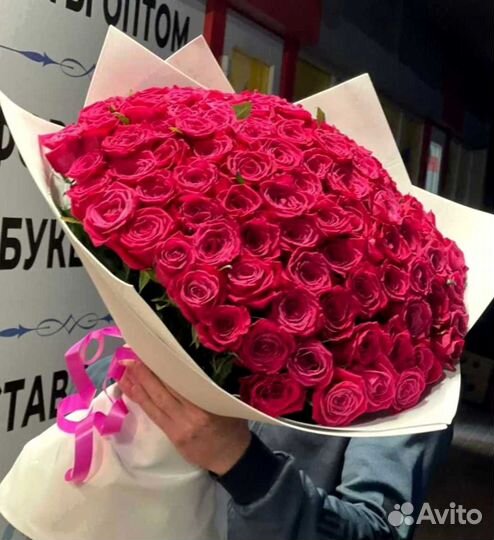 Розы, букет цветов 101 роза