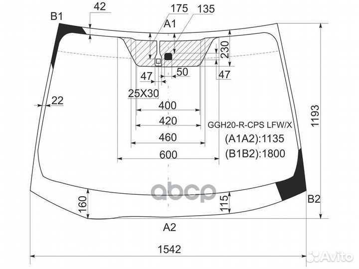 Стекло лобовое (Датчик дождя) Toyota Alphard (H20)