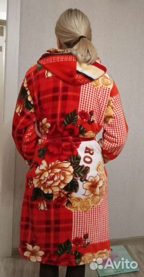 Махровый домашний халат