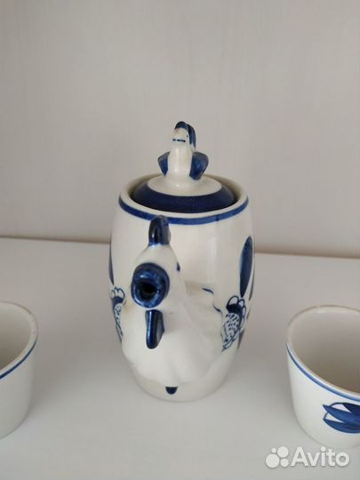 Сервиз кофейный Гжель винтаж СССР