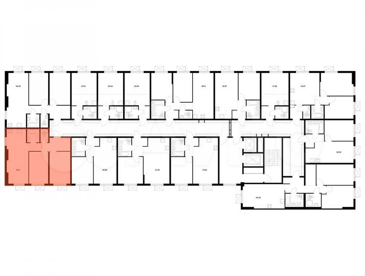 2-к. квартира, 56,4 м², 2/9 эт.