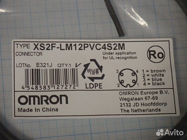 Кабель omron XS2F-LM12PVC4S2M