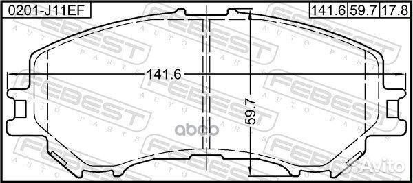 Колодки тормозные дисковые 0201-J11EF Febest