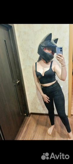 Мотошлем кошка с ушками аксессуары для фотосессии