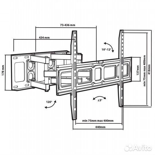 Поворотный кронштейн для тв 26