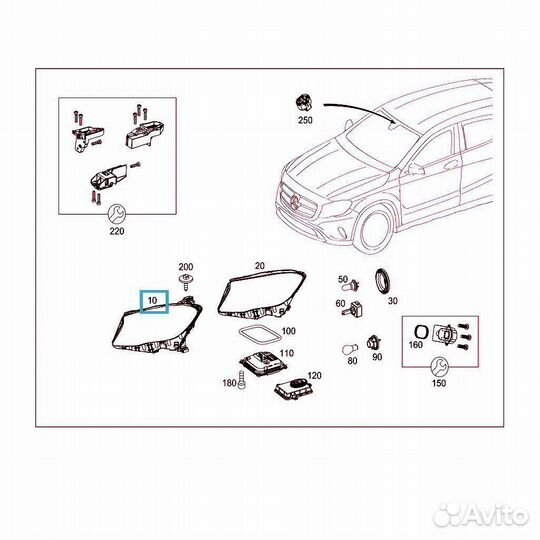 Фара для Mercedes правая новая / оригинал