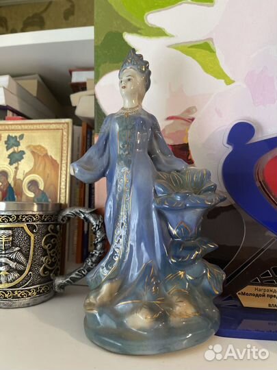 Статуэтка фарфор гжель СССР Хозяйка медной горы