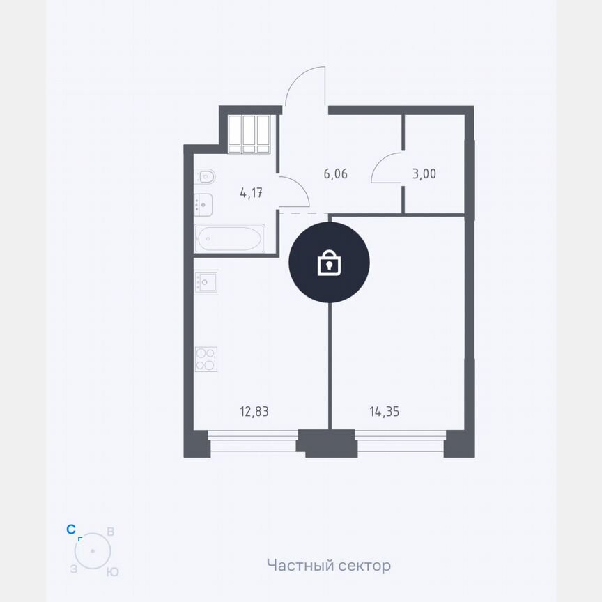1-к. апартаменты, 40,7 м², 22/23 эт.