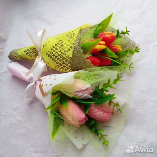 Букеты в руку из мыла