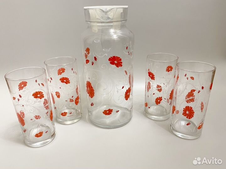 Кувшин со стаканами Pasabahce как новый