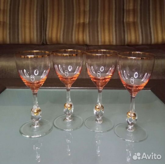 Цветные бокалы Zlata Zuzanna Чехословакия