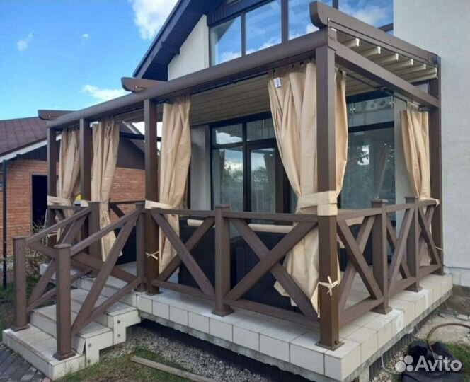 Навесы,Перголы,Маркизы,Остекление,Шторы в беседку