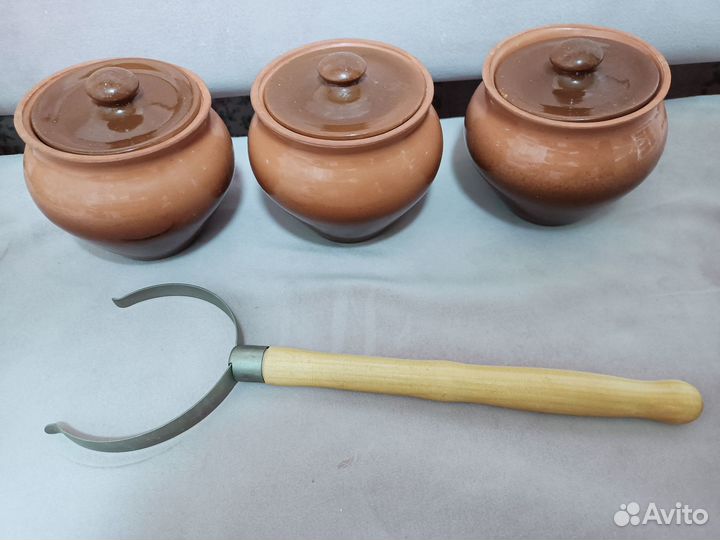 Набор глиняных горшочков для запекания в духовке