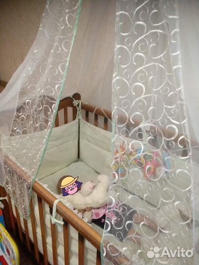 Балдахин с держателем+бортик с мишками