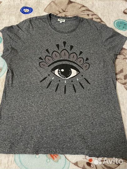 Футболка Kenzo Grey Eye Flocked Roundneck