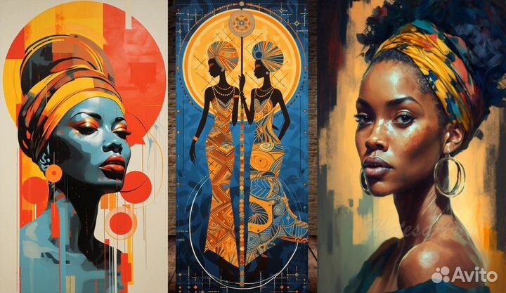 Африканка картина на холсте
