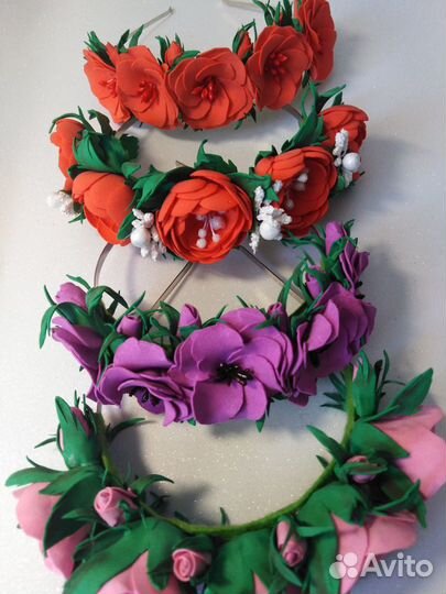 Ободок ручной работы цветы